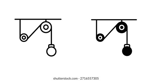 Colección de diseño de icono de polea. Signo y Vector para diseños de interfaz de usuario