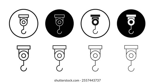 pulley icon logo sign set vector outline