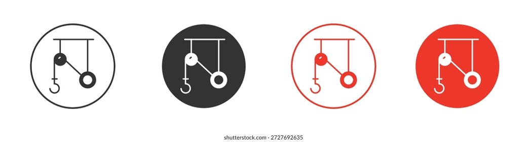 Símbolo do ícone de roldana. Design simples e plano para aplicativos móveis ou da Web. Logotipo de ilustração Vetor mínimo.