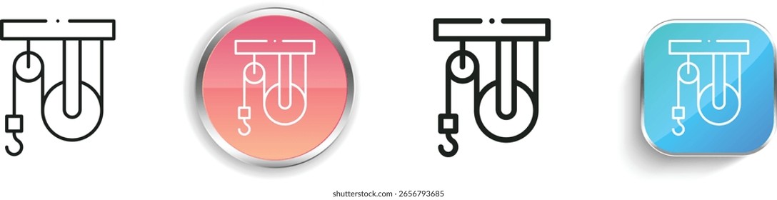 pulley icon. Thin Linear, Regular and Button Style Design Isolated On White Background