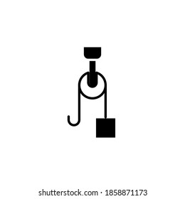 diseño de estilo de glifo vectorial de icono de polea. aislado en fondo blanco