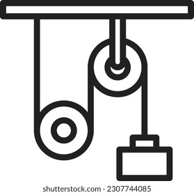 Pulley icon vector image. Suitable for mobile application web application and print media.