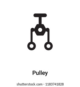 Pulley icon vector isolated on white background, logo concept of Pulley sign on transparent background, filled black symbol
