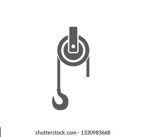 Pulley icon. Pulley wheel icon.