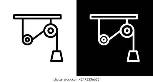 Pulley line icon vector illustration set.