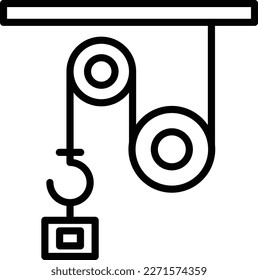Pulley Line Vector Icon Design