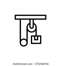 Pulley, manufacturing icon. Simple line, outline vector elements of production icons for ui and ux, website or mobile application