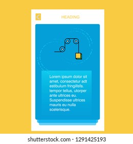 Pulley mobile vertical banner design design. Vector