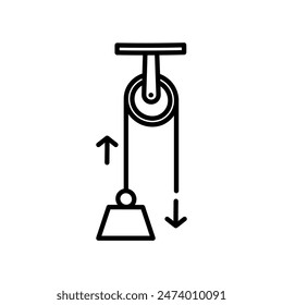 Pulley Outline Icon, Vector illustration