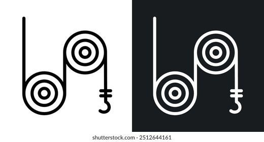 Pulley outlined icon vector collection.