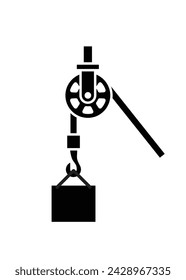 Pulley. Simple illustration in black and white.