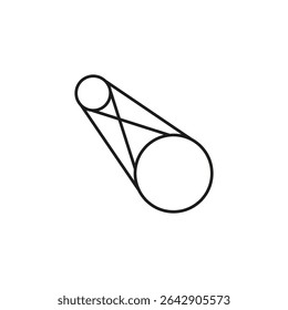 Pulley system icon. Belt drive triangle. Vector gear connection. Mechanical circle shape.