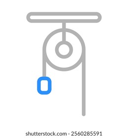 Pulley system illustration. Concept of physics, mechanics, and engineering.