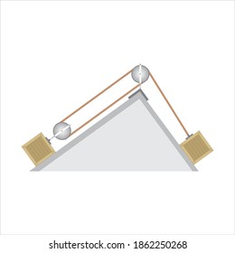 Pulley system. Motion, Simple Machine Physics Education.
