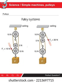 Pulley Systems Simple Machines Subject Science Stock Vector (Royalty ...