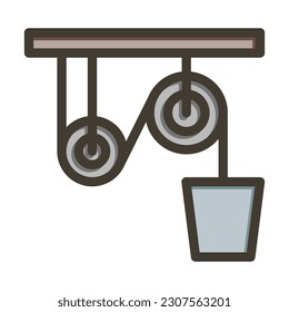 Pulley Thick Line Filled Colors For Personal And Commercial Use.
