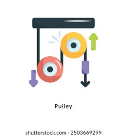 Pulley Vector Flat Icon Design illustration Symbol on White background EPS 10 File