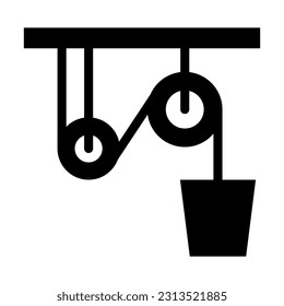 Pulley Vector Glyph Icon For Personal And Commercial Use.
