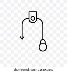 Pulley vector icon isolated on transparent background, Pulley logo concept