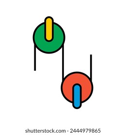 Icono de Vector de polea. Icono de mecánica física.