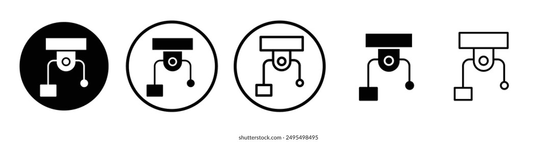 Pulley vector icon set in black and white color.