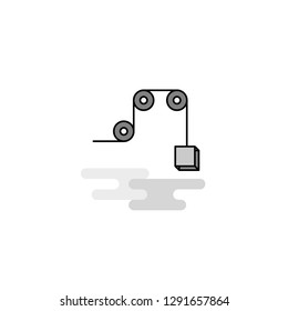 Pulley Web Icon. Flat Line Filled Gray Icon Vector