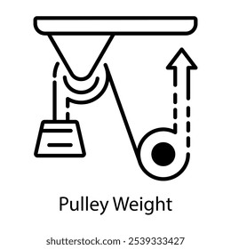 Ícone de peso da roldana no estilo de linha 