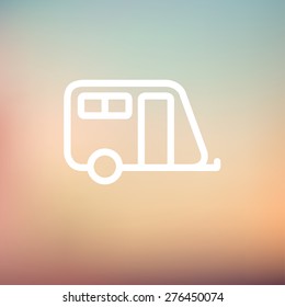 Pulling cab icon thin line for web and mobile, modern minimalistic flat design. Vector white icon on gradient mesh background.
