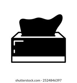 Pulling Paper Tissue Glyph Icon, Vector illustration