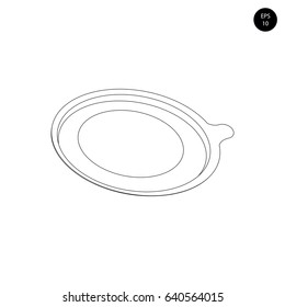 Pull-off package lid, vector image without background