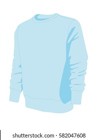 Pullover blue realistic vector illustration isolated