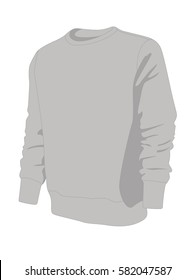 Pullover  grey realistic vector illustration isolated no background