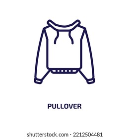pullover icon from clothes collection. Thin linear pullover, sweater, jacket outline icon isolated on white background. Line vector pullover sign, symbol for web and mobile