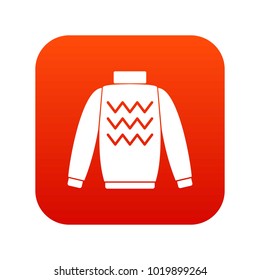 Pullover icon digital red for any design isolated on white vector illustration