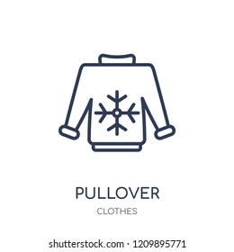 Pullover icon. Pullover linear symbol design from Clothes collection. Simple outline element vector illustration on white background.