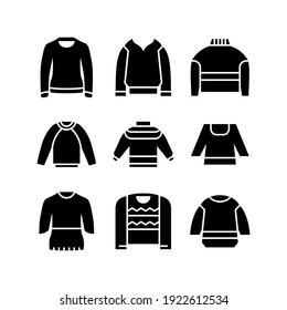Pullover-Symbol oder Logo einzeln auf ZeichenSymbol, Vektorgrafik - Sammlung von hochwertigen Vektorsymbol in schwarzem Stil
