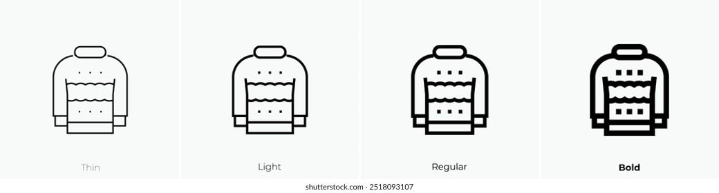 pullover icon. Thin, Light Regular And Bold style design isolated on white background