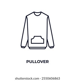 pullover outline icon. Linear vector from clothes concept. Thin line pullover icon isolated on white background