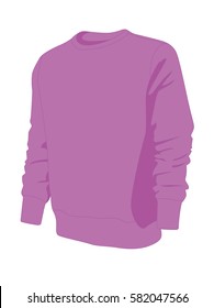 Pullover purple realistic vector illustration isolated no background