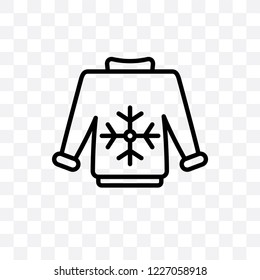 Pullover vector linear icon isolated on transparent background, Pullover transparency concept can be used for web and mobile
