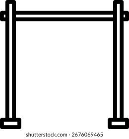Pull-Up Bar icon, Black And White Outline Icon Vector.