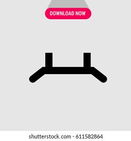 Pull-Up Bar Vector Icon, The outlined symbol of gym implement. Simple, modern flat vector illustration for mobile app, website or desktop app  