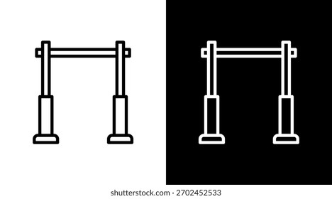 Pull-Up Bar White Icon Set Design