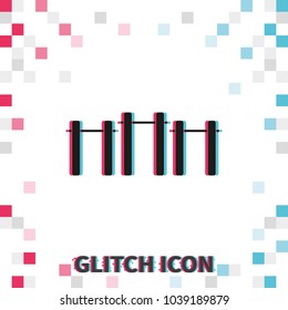 Pull-up  glitch effect vector icon. Athletics object illustration.
