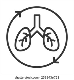 Pulmonary Circulation Icon Vector Illustration Outline