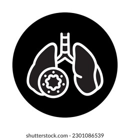 Pulmonary disease astma color line icon. Isolated vector element. Outline pictogram for web page, mobile app, promo