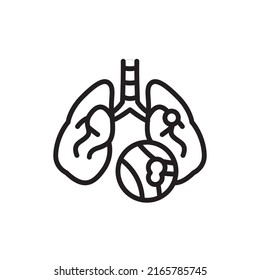 Pulmonary Embolism Line Icon. Isolated Vector Element.