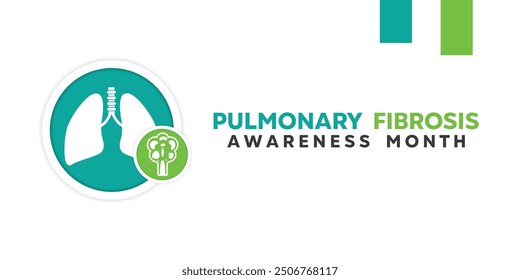 Mes de Concientización sobre la Fibrosis Pulmonar. Trastorno pulmonar. Ideal para tarjetas, Anuncios, carteles, redes sociales y más. El fondo blanco.