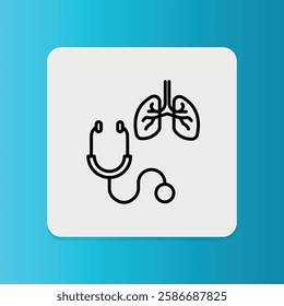 Pulmonary Function Test icon. Editable stroke. Vector illustration	