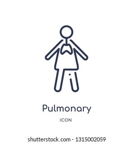 pulmonary icon from people outline collection. Thin line pulmonary icon isolated on white background.